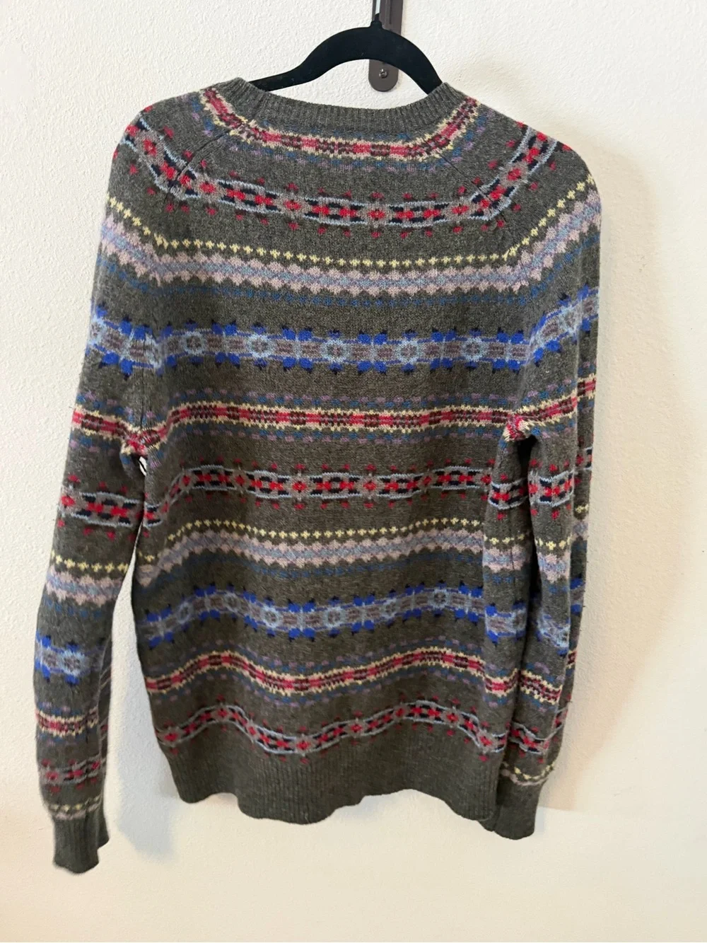 J Crew 100% Lambswool Fair Isle Sweater